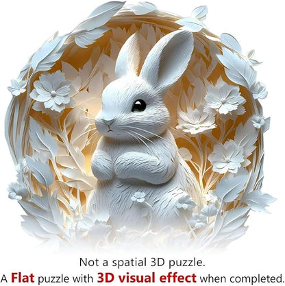 Wooden Puzzles Adults, 3D Paper Rabbit Puzzles 290 Pieces, Unique Animal Shaped - Image 2