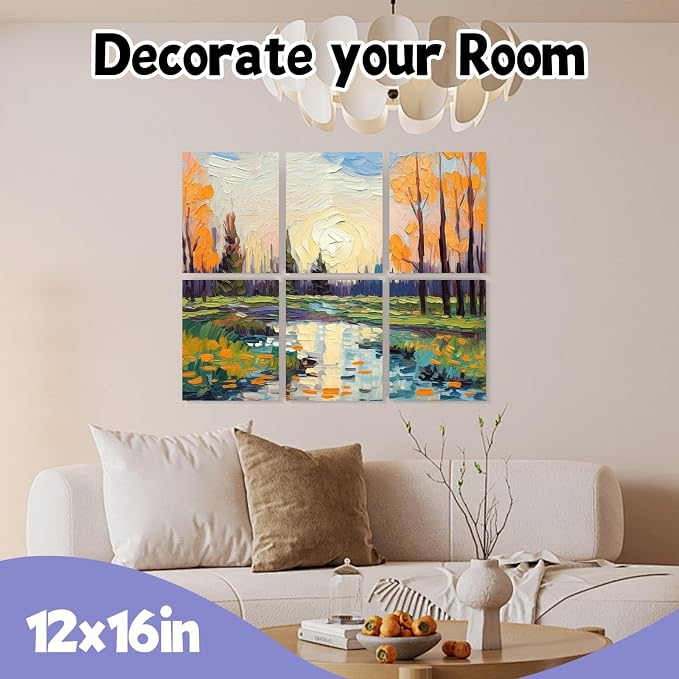 ESRICH Stretched Canvas for Painting 12x16 Inch, 16 Pack Blank Canvas -5/8 in - Image 7