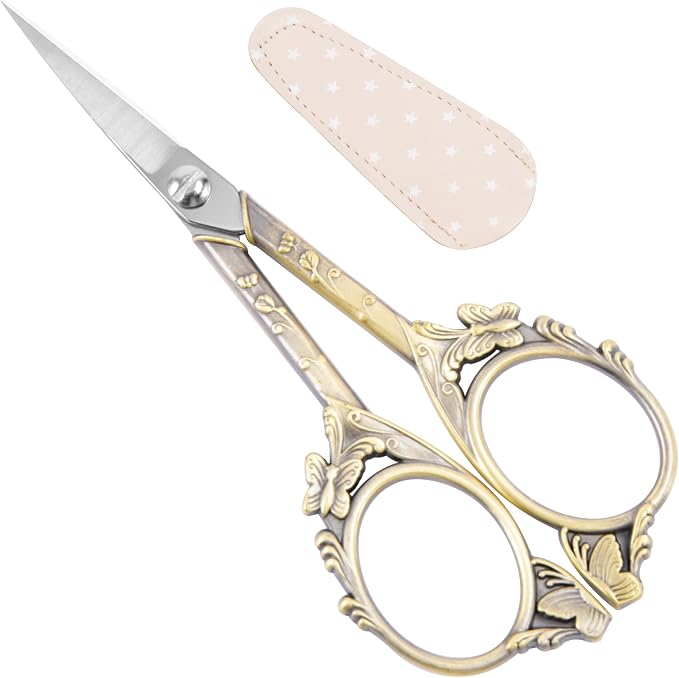 Artistic Vintage Craft Scissors Small 4.6 Inch Sharp Sewing & Embroidery Tool by GLEXAL