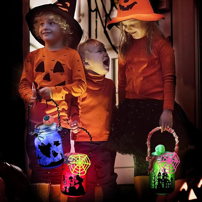 Halloween Crafts Activities for Kids Ages 4-12, 6 Pack Glass Mason Jar for - Image 3