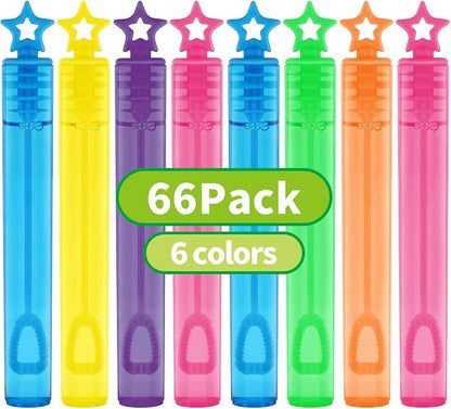 SpringFlower 66 Pieces Mini Bubble Wands, Bubble Party Favors Assortment Toys by SpringFlower