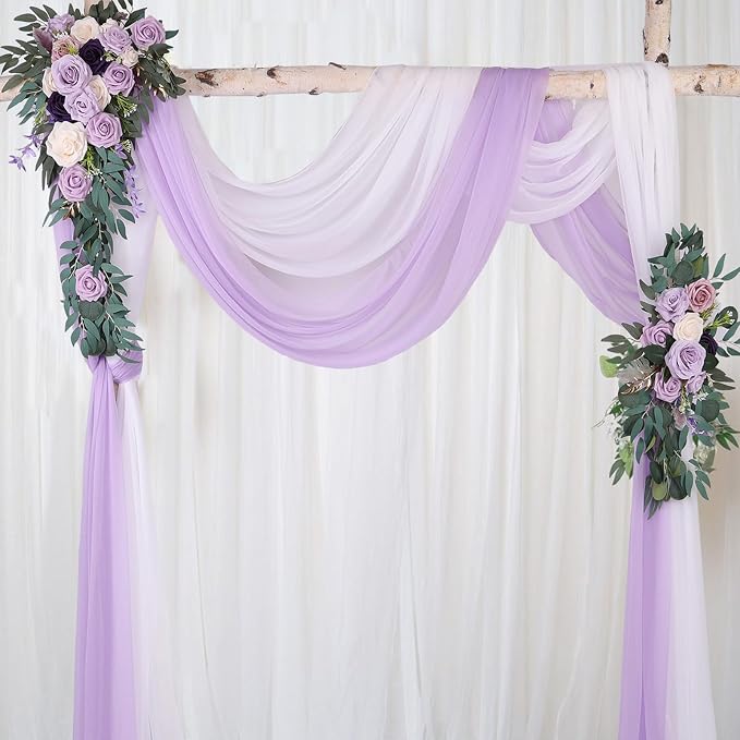 2 Packs Lavender Chiffon Table Runner 30 x 120 Inches Romantic Sheer Fabric - Image 6