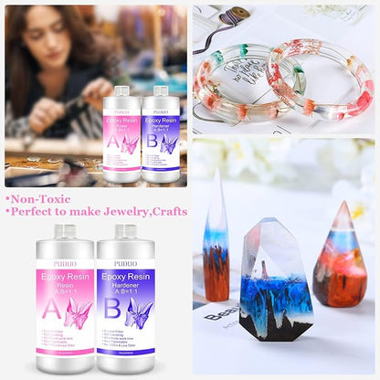 Epoxy Resin Clear Kit 64 OZ for Art, Jewelry Making, Keychain - Image 5