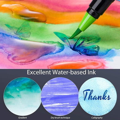 Professional Watercolor Brush Markers Pen 48 Colors of Ohuhu, Water Based - Image 3