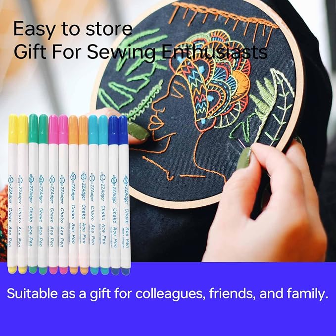 12 pcs Water-Erasable Fabric Pen Set - Image 5