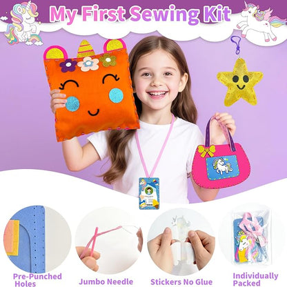 DUOROUBAO 8-in-1 Sewing Kit for Kids, Unicorn Kids Sewing Kits for Ages 5-10 - Image 4