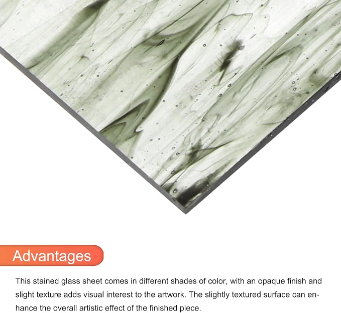 MECCANIXITY 2 Pcs Stained Glass Sheet Mosaic Tile 7.9 Inch x 5.9 Inch Dark Gray - Image 4