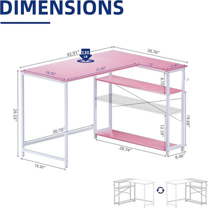 Pamray 43 Inch L Shaped Computer Desk - Image 3