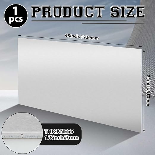1 Pack 5052 Aluminum Sheet Metal 24" x 48" Aluminum Plate 1/8 Inch Thickness - Image 2