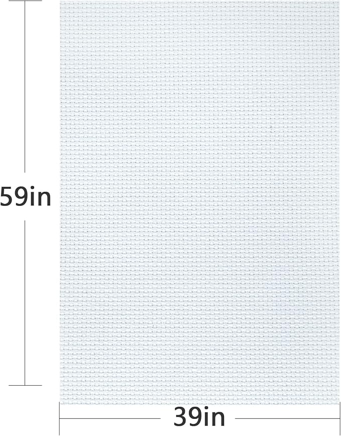 MYFAMIREA Cross Stitch Aida Fabric 11 Count, 59 by 39 Inch Large Size, Classic - Image 2