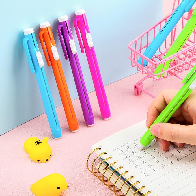 Teling 15 Pcs Retractable Mechanical Eraser Pen, School Pen-Style Erasers - Image 5