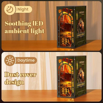 Book Nook Kit – DIY Wooden Miniature House Kits, Stunning Bookshelf Insert Decor - Image 5