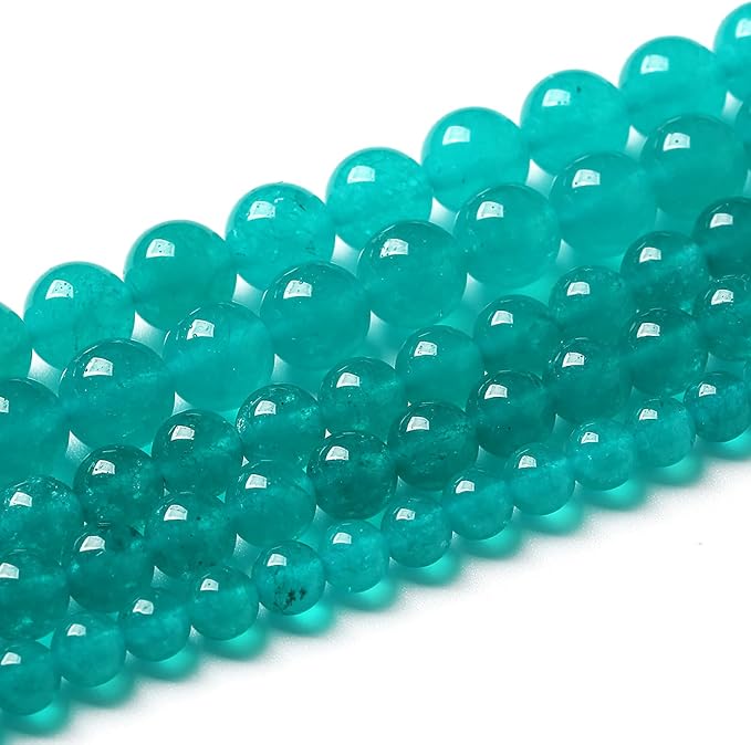 90PCS 8mm Natural Stone Beads Blue Amazonite Jade Stone Round Loose Beads - Image 2
