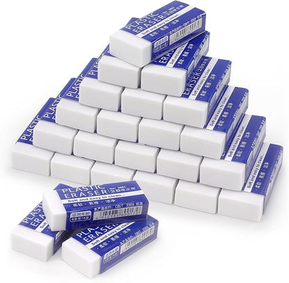 Tamaki 24 Pack Pencil Erasers, Large White Erasers by Tamaki
