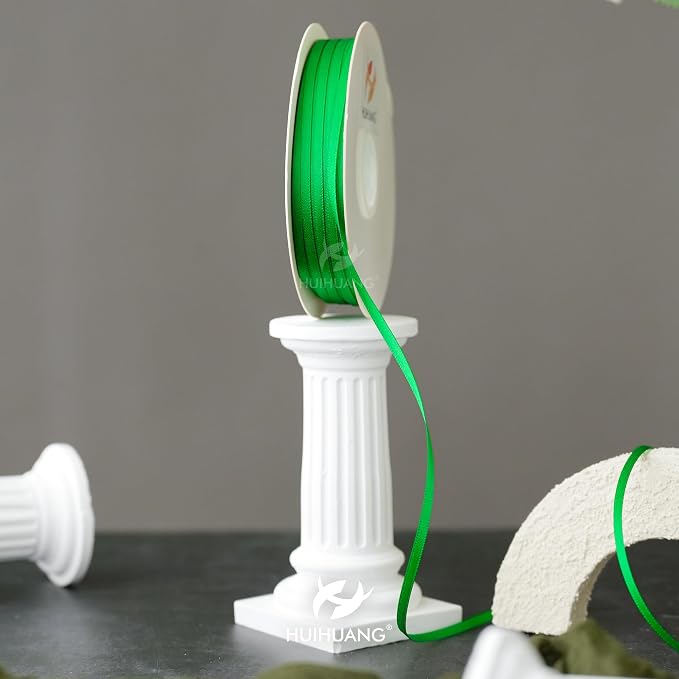 HUIHUANG Thin Green Satin Ribbon - Image 5