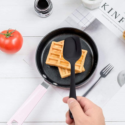 HOTEC 600℉ Heat Resistant BPA-Free Silicone Rubber Spatula Set, Kitchen Cooking - Image 2