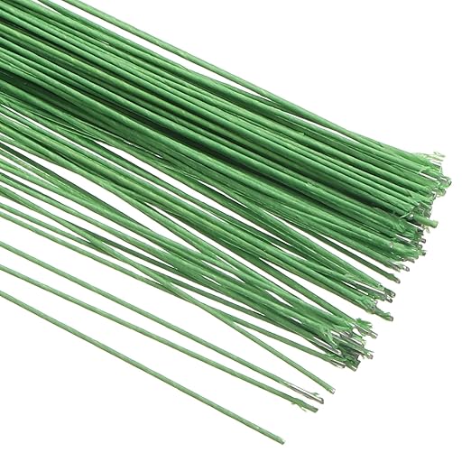 PATIKIL 18 Gauge 16" Floral Stem Wire, Light Green - Image 4