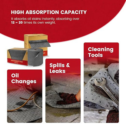 Universal Absorbent Pads Roll | 16"x20" Water Absorbent Mat 100-Pack | - Image 5