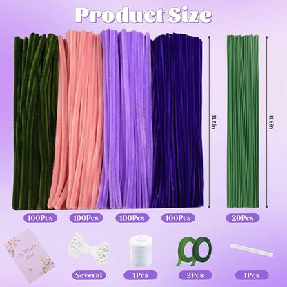 LansinLife 400 Pcs Pipe Cleaners Craft Set, 4 Assorted Pipe Cleaners Bulk - Image 2