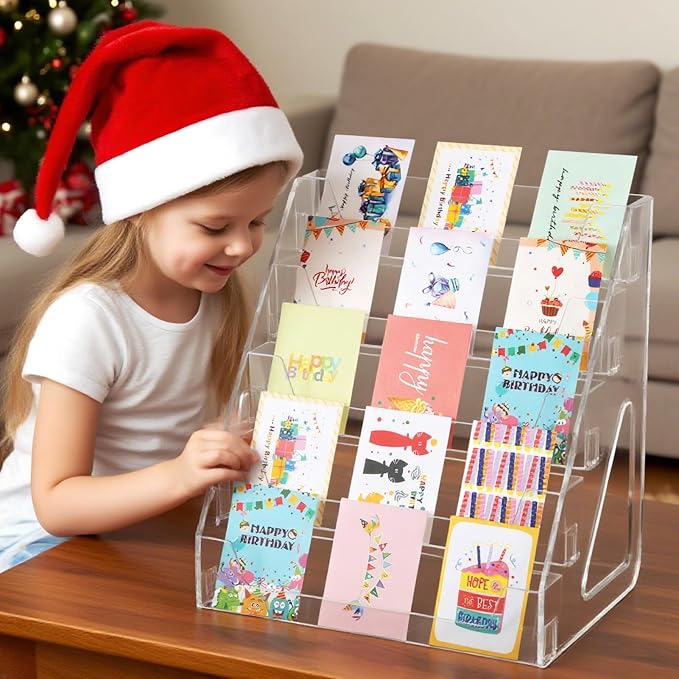5 Tier Acrylic Card Display Stand, Sports Cards, Greeting Card, Stickers & - Image 7