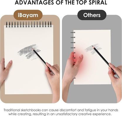 iBayam 9x12 Sketchbook, Spiral Bound Sketch Book - Image 6