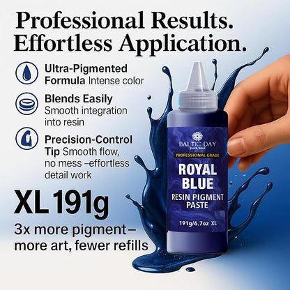 Royal Blue Epoxy Resin Pigment Paste XL – Opaque Epoxy Dye & High Concentration - Image 2