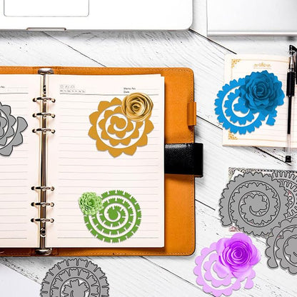 10pcs 3D Layering Rose Metal Cutting Dies, Daisy Flower Garland Wedding Cut - Image 8