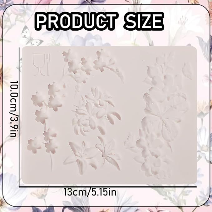1 Pcs 3D Embossed Flower Fondant Mold, Exquisite Butterfly Lily Chocolate - Image 6