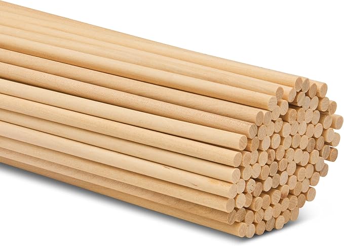 Wooden Dowel Rod, 3/16 Inch x 36 Inch Wood Dowels, Unfinished Hardwood Wooden by Woodpeckers