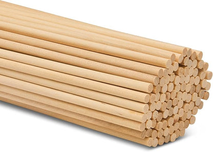 Wooden Dowel Rod, 3/16 Inch x 36 Inch Wood Dowels, Unfinished Hardwood Wooden by Woodpeckers