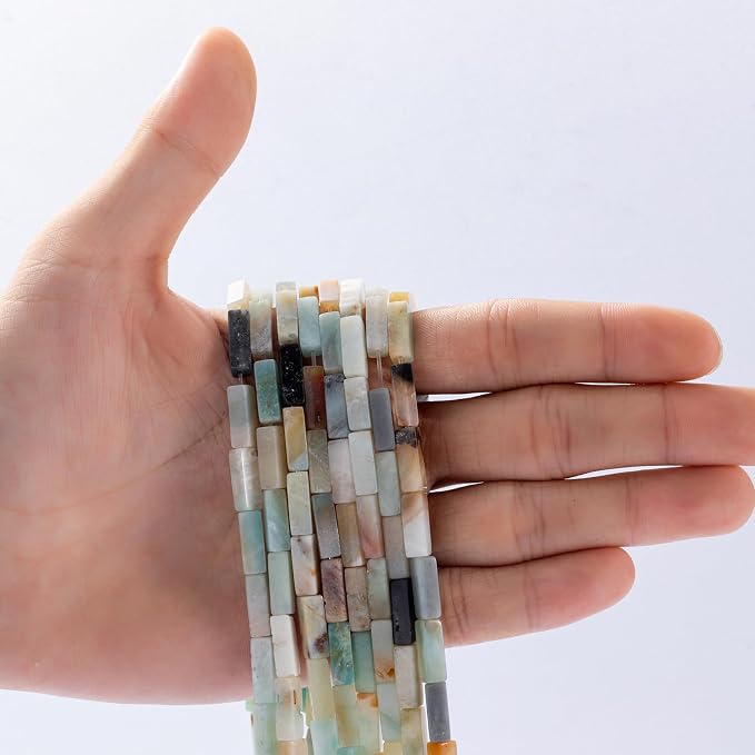 Natural Amazonite Rectangle Tube Beads 4x13mm 38cm/str Loose Semi Gemstone - Image 2