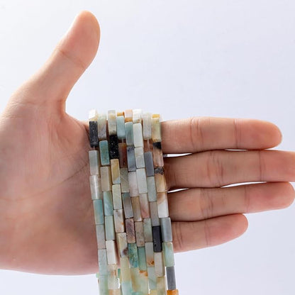 Natural Amazonite Rectangle Tube Beads 4x13mm 38cm/str Loose Semi Gemstone - Image 2