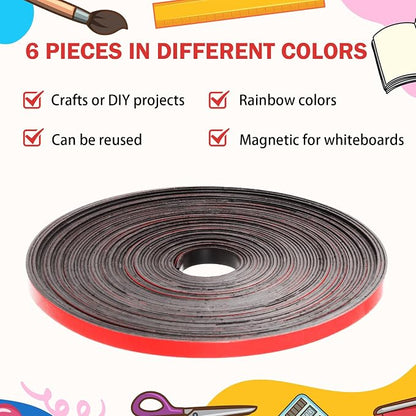 Magnetic Tape Roll Thin Strips, 0.39 Inch x 33 Feet Magnetic Board Dividers - Image 5