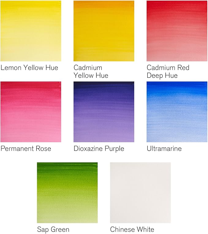 Winsor & Newton Cotman Watercolor Paint Set, 8 Half Pan, Floral Colors w/ Brush - Image 3