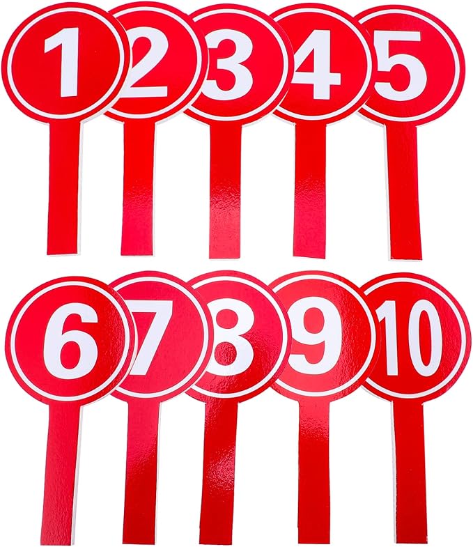 10pcs Handheld Score Paddles Foam Number Scoreboards 1-10 Voting Scoreboards by SEWACC
