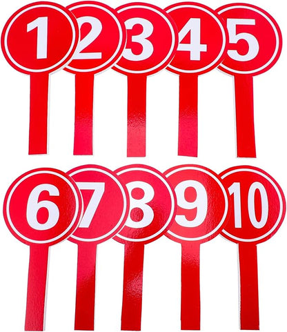 10pcs Handheld Score Paddles Foam Number Scoreboards 1-10 Voting Scoreboards by SEWACC