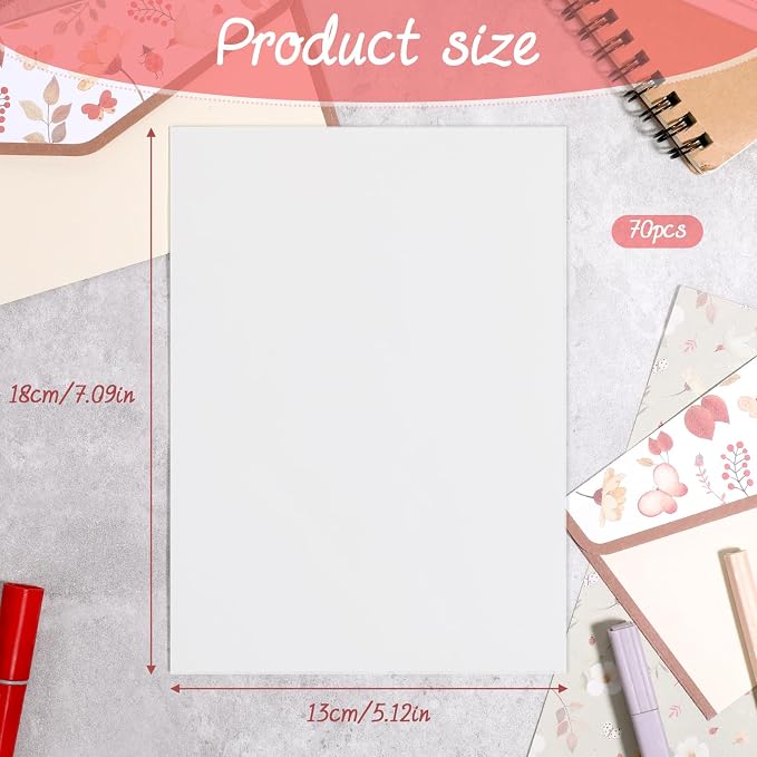 70 Pcs Translucent Vellum Paper, 5.12x7.09 Inch Printable Tracing Paper Wedding - Image 2