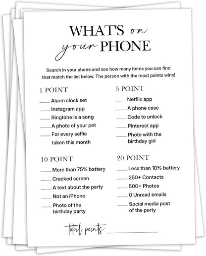 Birthday Party Games, What's on Your Phone, Fun Birthday Game by sahjzk