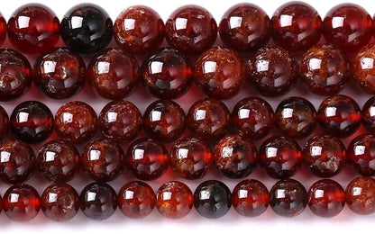 6MM 60PCS Natural Orange Garnet Beads Round Loose Beads by NaturalStoneBeads