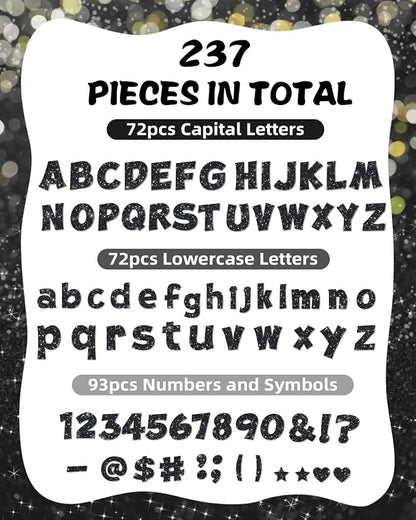 237 Pcs Glitter Bulletin Board Letters, Numbers and Punctuation, Poster Board - Image 2