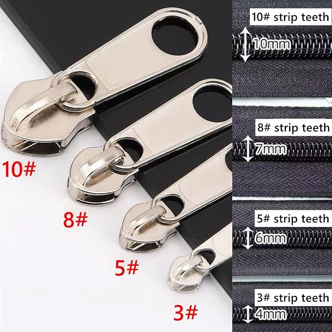 48 Pieces Metal Zipper Repair Accessories Set, Zipper Head Slider Retainer Box - Image 5