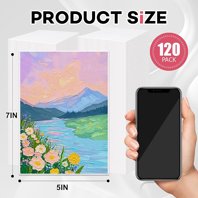 ESRICH 120 Pack 5x7 Inch Small Canvases - Image 2