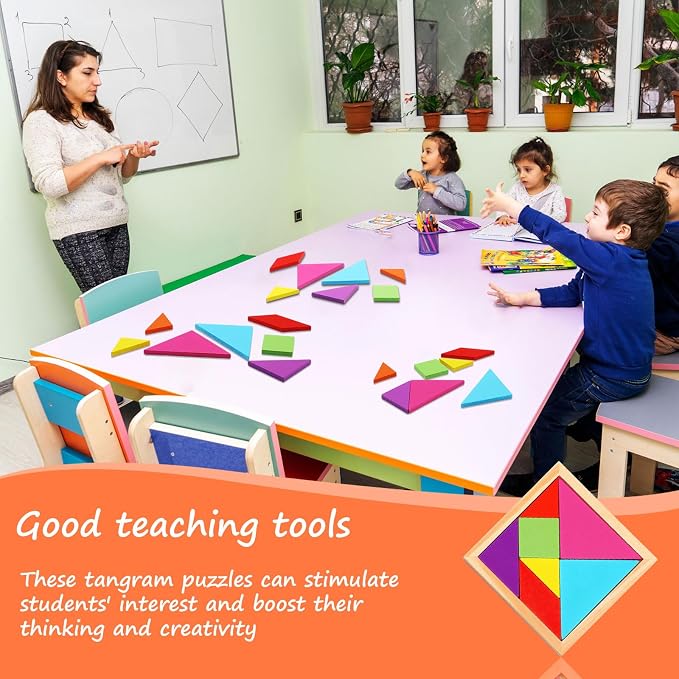 Syhood 24 Pieces Tangrams Puzzles - Image 6