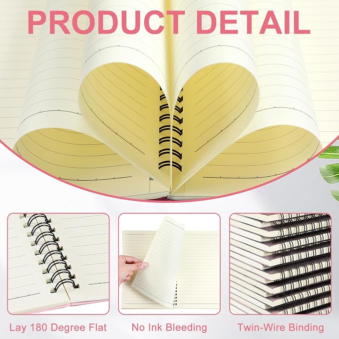 Yahenda 18 Pcs Spiral Notebook Bulk A5 Journal Lined 8.3'' x 5.5'' Writing - Image 2
