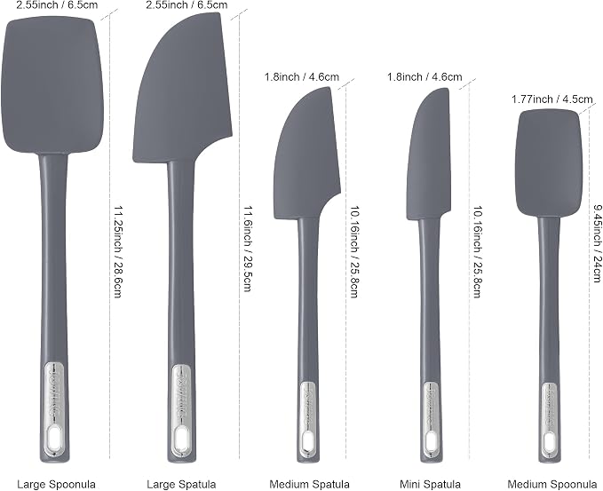 Premium Silicone Spatula Set, Flexible Heat Resistant Non-slip Handle Baking - Image 3