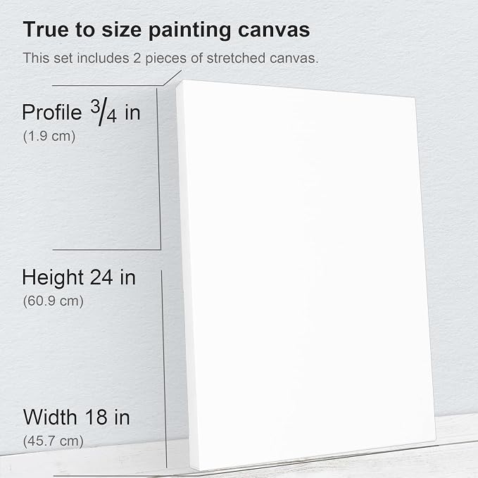 PHOENIX 18x24 Inch 2 Pack Artist Canvas - Image 2