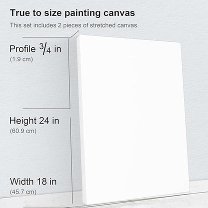 PHOENIX 18x24 Inch 2 Pack Artist Canvas - Image 2