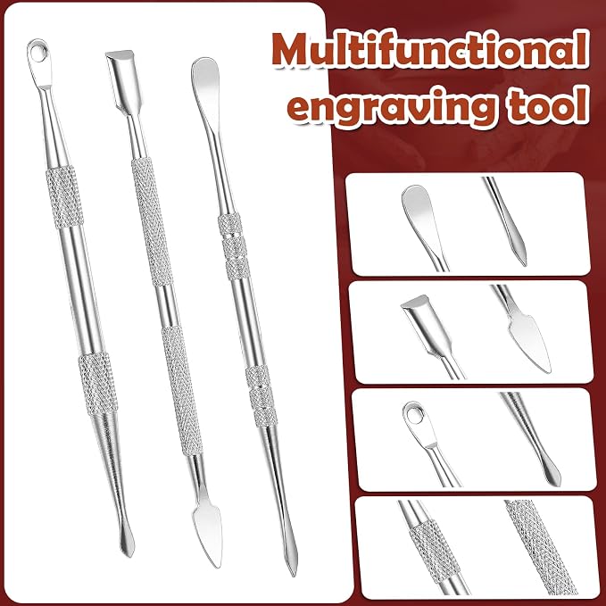 Piriuuo Wax Carving Tools Set, Stainless Steel Clay Sculpting Tools - Image 3