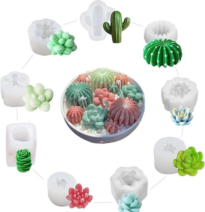 Navani 9 Pack Succulent Silicone Mold, Flower Resin Mold, Silicone Candle by Unknown