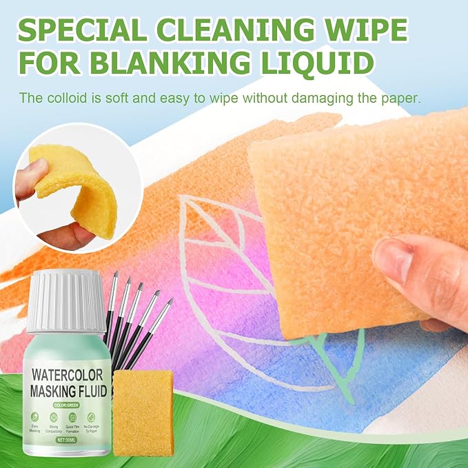WANJAO Masking Fluid for Watercolor Painting, Liquid Masking Tape - Image 4